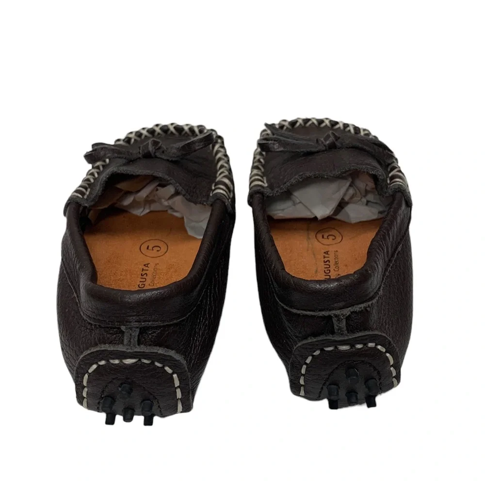 AUGUSTA BABY Loafer Moccasin with Gommino Sole Genuine Leather, brown, 5 toddler